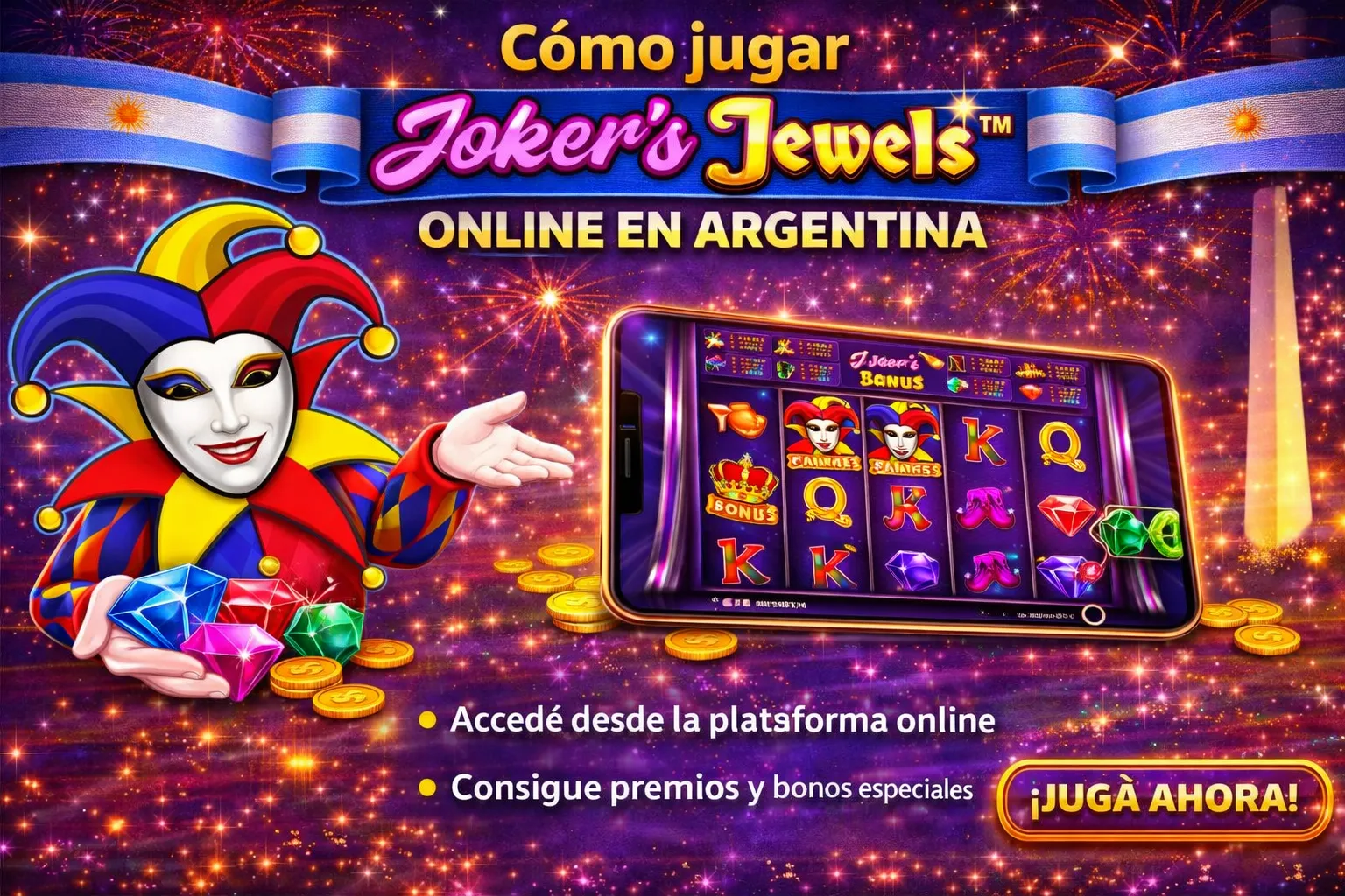 Cómo jugar Joker's Jewels online en Argentina